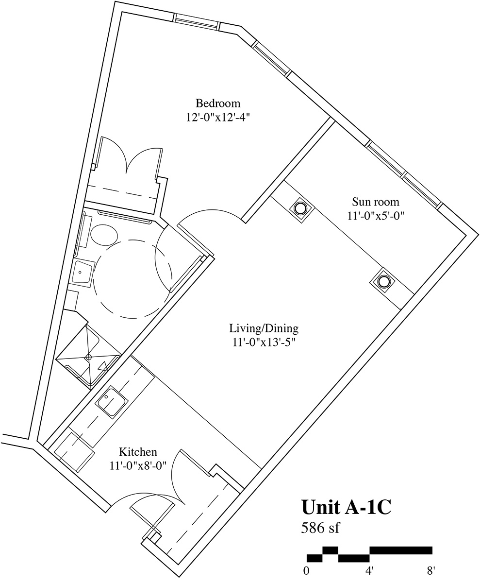 The Birches Premium – One Bedroom 586 sf