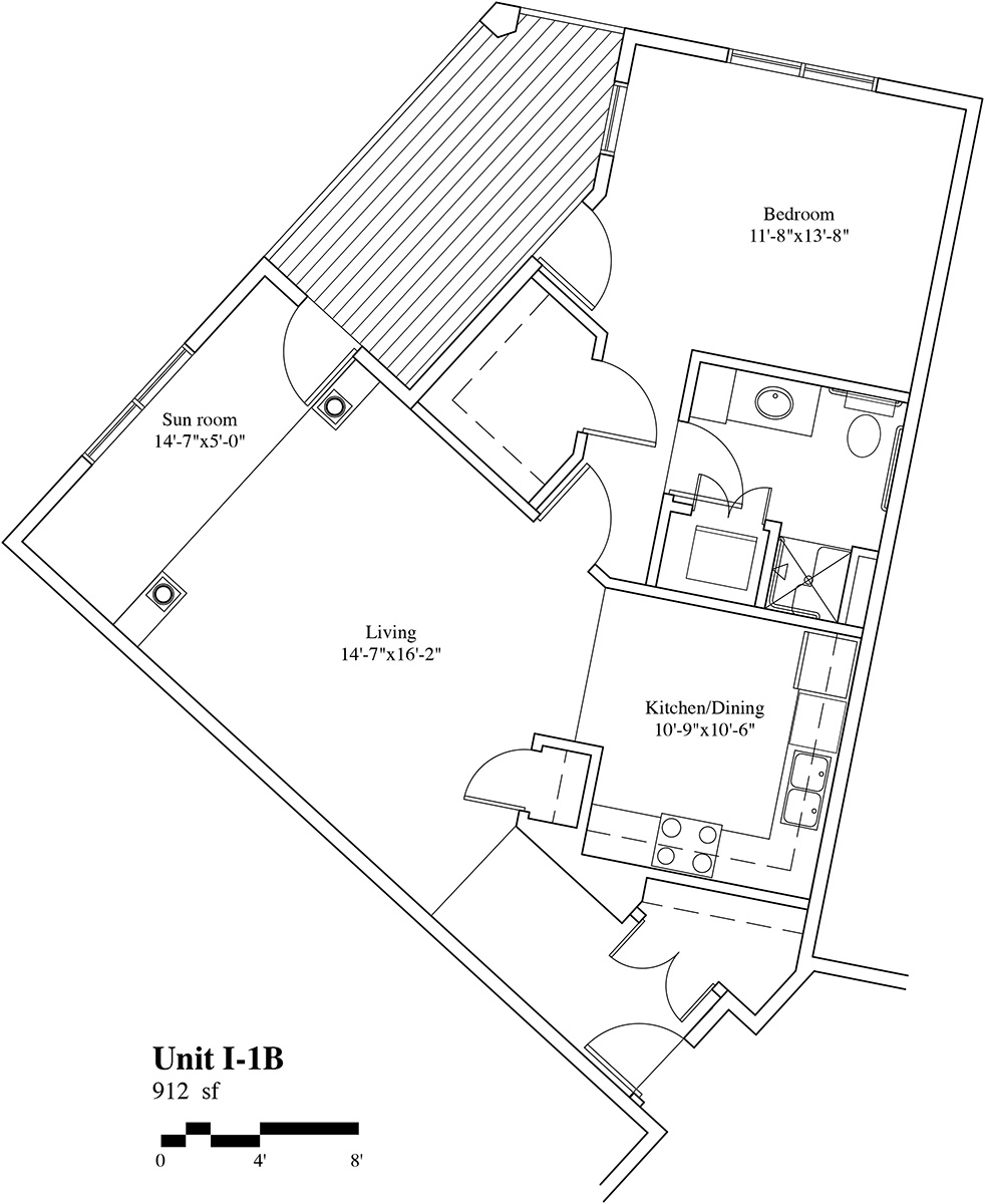 The Elms Deluxe – One Bedroom 912 sf